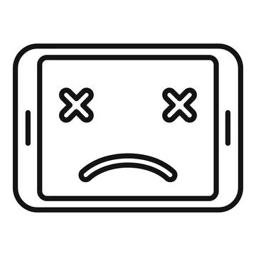 Broken tablet icon outline vector. Repair phone Stock Illustration