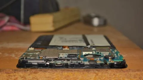 Broken tablet. 스톡 사진