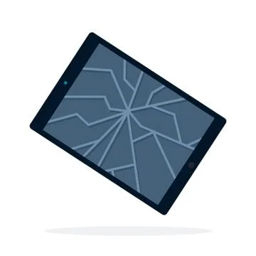 Broken tablet screen vector flat isolated Stock Illustration