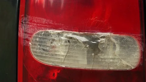 Broken taillight on a car close-up Stock Footage 160947977
