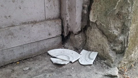 Broken tea tray Stock Footage 310659319