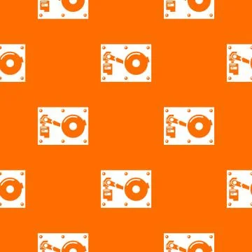 Broken technology pattern vector orange Illustrazione stock