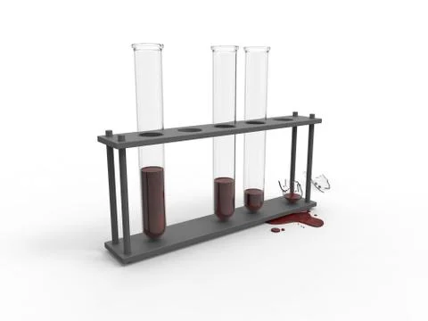 Broken test tubes 库存插图