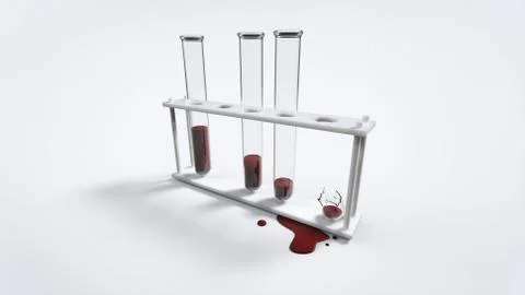 Broken test tubes 库存插图