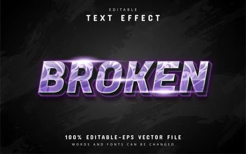 Broken text effect with pattern 스톡 일러스트
