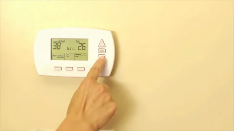 Broken Thermostat frustration 스톡 동영상 31742001