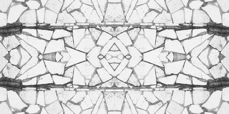 Broken Tiles Mosaic Pattern. Tile wall high quality photo. Interior backgro.. Stock Photos