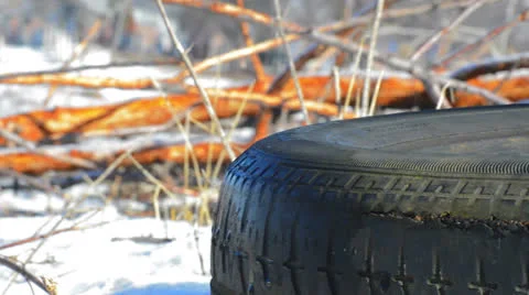 Broken tire pan right Video stock 24832841