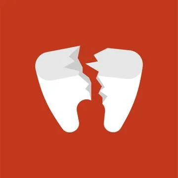 Broken tooth crack. Dentist vector illustration sick teeth Illustrazione stock
