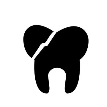 Broken tooth icon element of dentistry icon for mobile concept and web apps.  Illustrazione stock