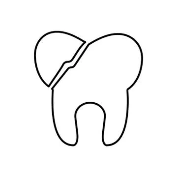 Broken tooth icon element of dentistry icon for mobile concept and web apps.  Stock Illustration