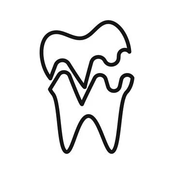 Broken tooth icon mark in filled style Illustrazione stock