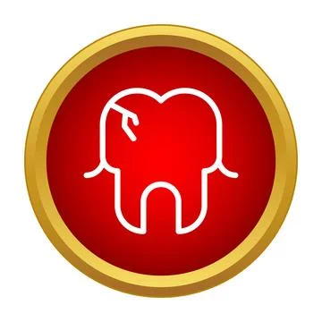 Broken tooth icon representing dental health problems Stock Illustration