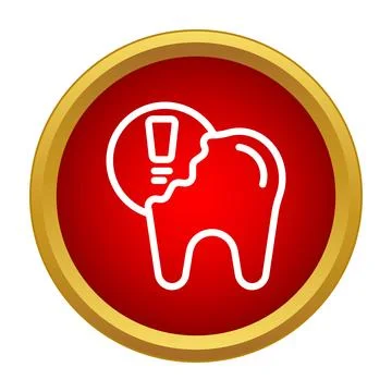 Broken tooth icon representing dental emergency pain Stock Illustration