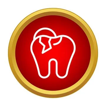 Broken tooth icon representing dental damage or pain Stock Illustration