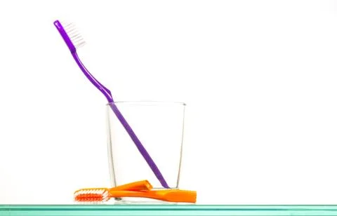 Broken toothbrush Stock Photos