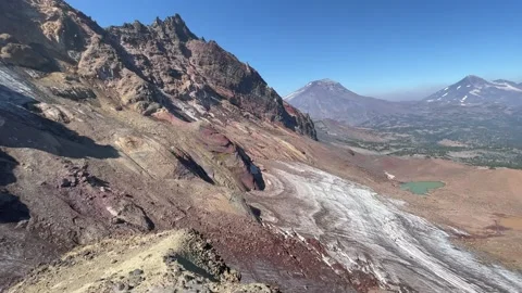 Broken Top and the Three Sisters Volcanoes Stock Footage 221720229
