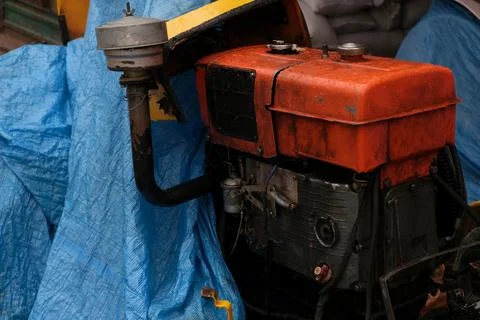 Broken tractor close-up Fotos de archivo