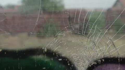 Broken train window in Pristina, Kosovo Stock Footage 319982339