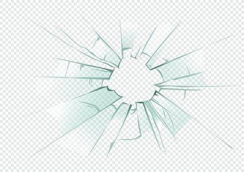 Broken transparent glass vector template for a design Stock-Illustration