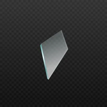 Broken transparent sharp glass shard a realistic vector 3d isolated illustration Illustrazione stock