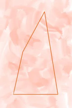 Broken triangle shape on delicate peach orange watercolor gouache paint brush Stock Illustration