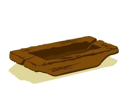 Broken trough on a white background. Cartoon. Vector Stock Illustration