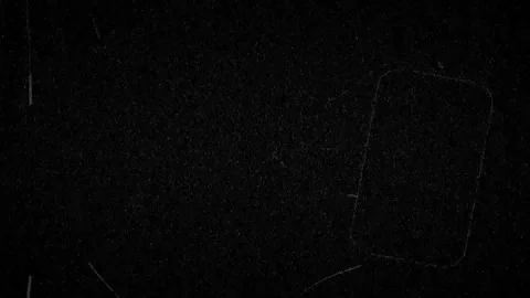 Broken tv effect with rectangle and full of dots and curved lines on black .. Stock Footage 311983260