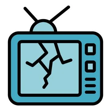 Broken tv icon vector flat 스톡 일러스트