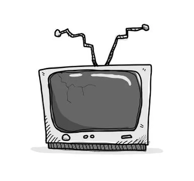 Broken TV Stock Illustration