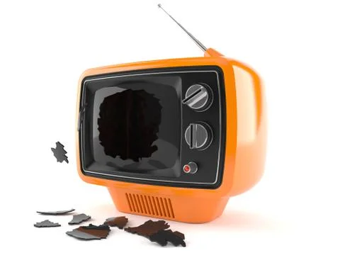 Broken TV Stock Illustration