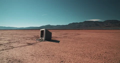 Broken TV in the Middle of Desert Stock Footage 168008627