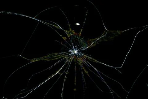 Broken TV screen crack with digital pixel noise 库存插图