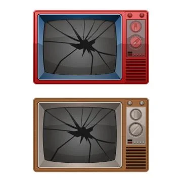 Broken tv vector design illustration isolated on white background Stock Illustration