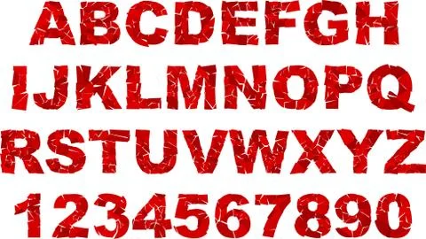 Broken uppercase letters font. Stock Illustration