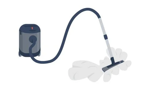 Broken vacuum cleaner semi flat color vector object Stock Illustration