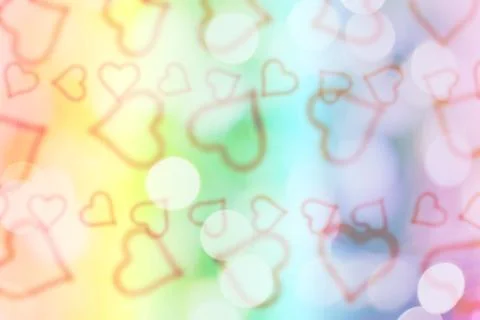 Broken valentines background with blur Hearts. Greeting Card. Stock Illustration