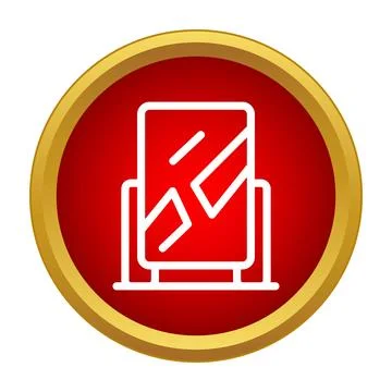 Broken vanity mirror icon symbolizing damage and misfortune Stock Illustration