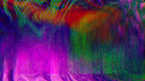 Broken VHS tape effect animation with flickering noise and retro color palette Video stock 235219691