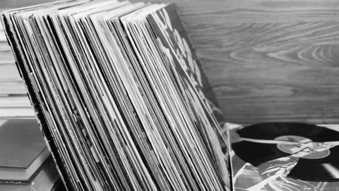 Broken vinyl disk Stock Footage 137536306