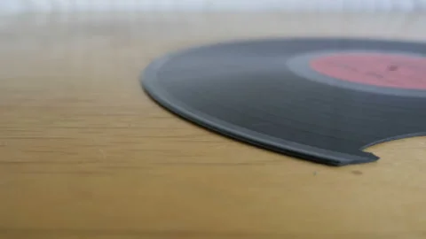 Broken Vinyl Record, Close Up Stock Footage 106052093