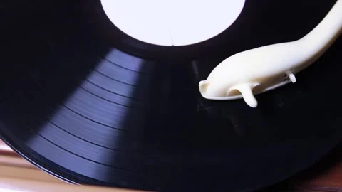 Broken vinyl in vintage gramophone Stock Footage 279944657