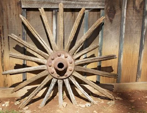 Broken wagon wheel Stock Photos