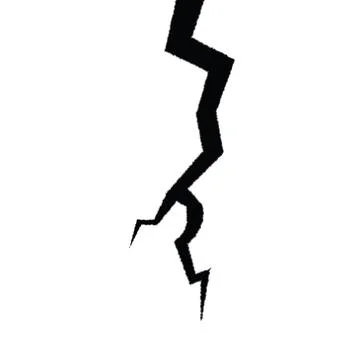 Broken wall with a crack. Textured damage. Surface cracks and fissures in g.. Illustrazione stock