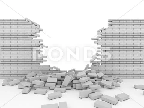 Broken wall Stock Illustration