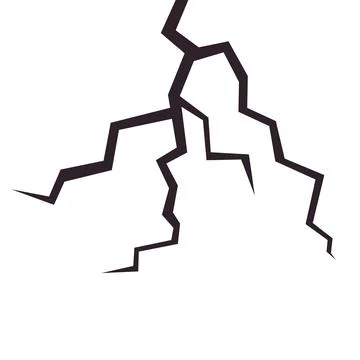 Broken wall or other surface with a crack. Textured damage. Breaks from ear.. Stock Illustration