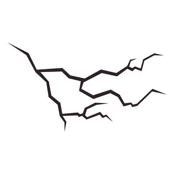 Broken wall or other surface with a crack. Textured damage. Breaks from ear.. Ilustración de archivo