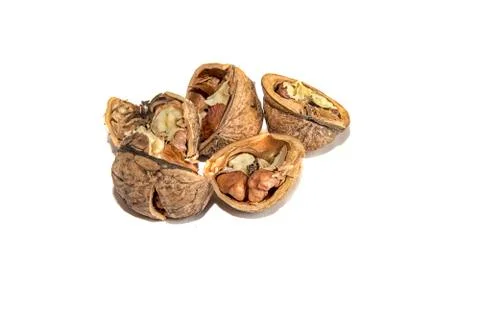 Broken walnuts Stock Photos