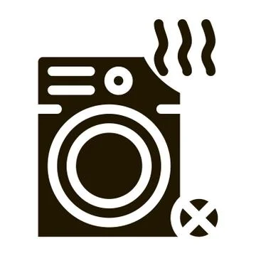 Broken Washer Icon Vector Glyph Illustration Stock Illustration