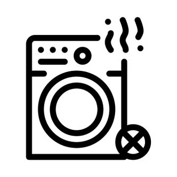 Broken Washer Icon Vector Outline Illustration Stock Illustration